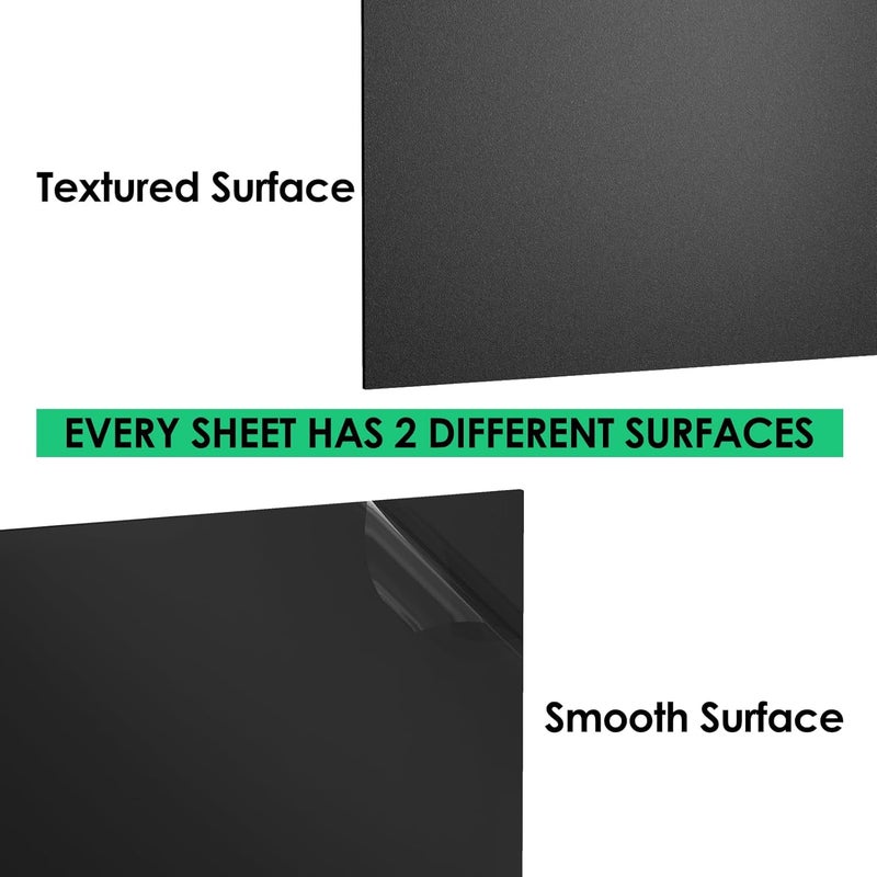 CREGEAR ABS Plastic Sheet 1/16" x 16" x 12", 2 Pack Black Rigid Thermoplastic Board for Crafts, DIY Projects, Dual-Surface (Textured & Smooth) - Image 3